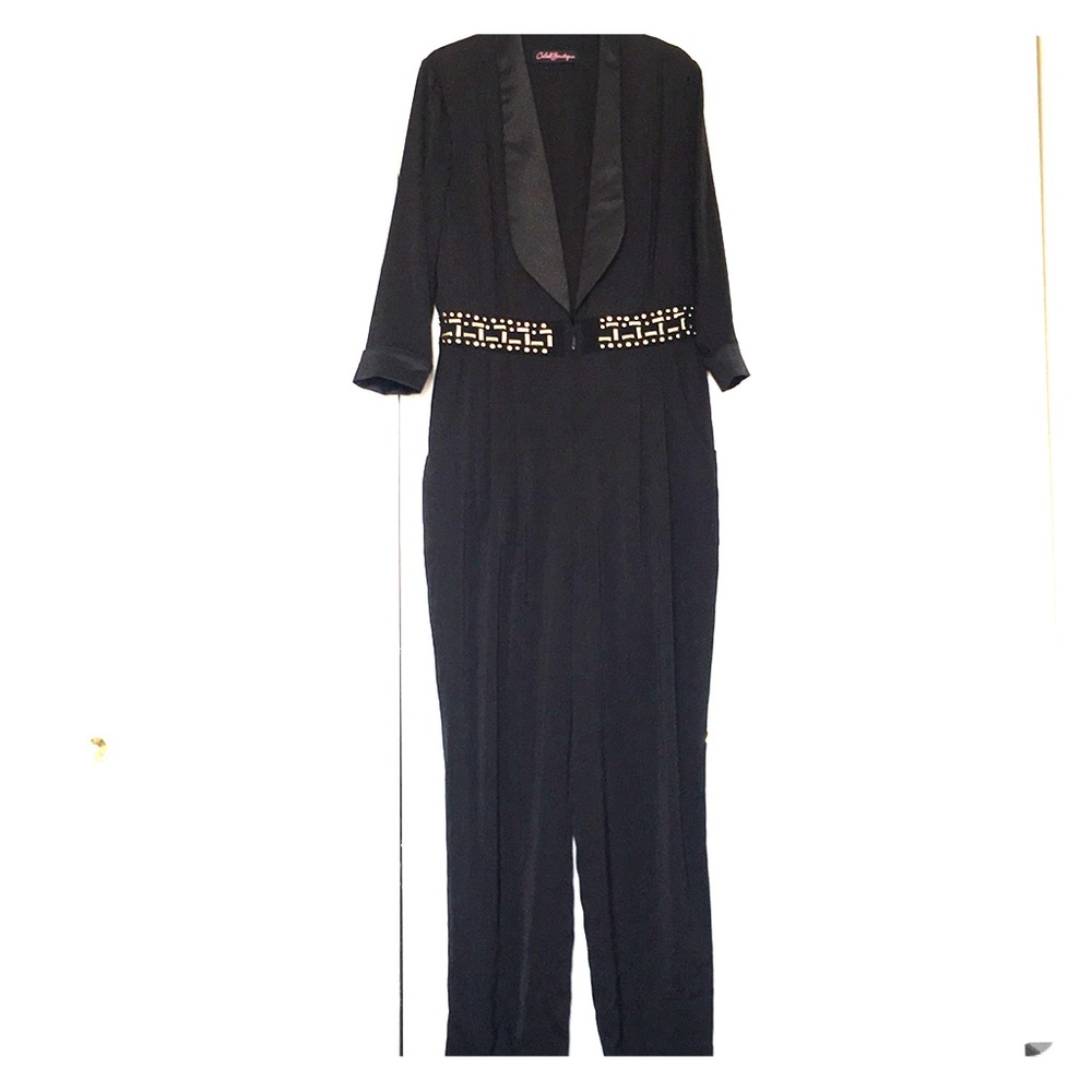 Celeb boutique black tuxedo jumpsuit